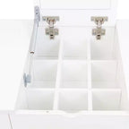 Toeletta da Trucco con Specchio, Mobile Contenitore Moderno con 4 Cassetti, Cassettiera in Legno con Comodino per Camera da Letto