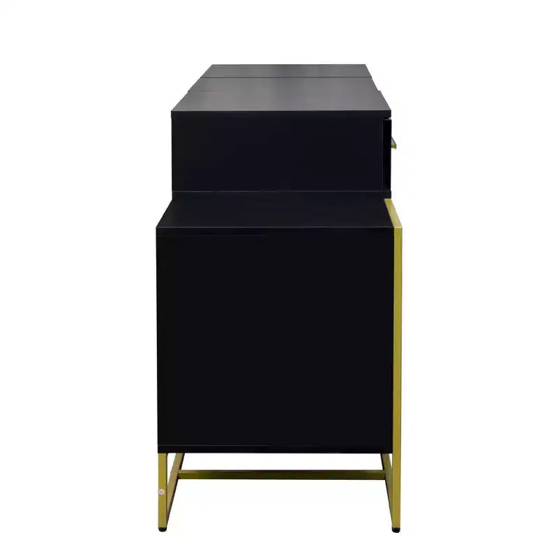 Toeletta da Trucco con Specchio, Mobile Contenitore Moderno con 4 Cassetti, Cassettiera in Legno con Comodino per Camera da Letto