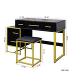 Toeletta da Trucco con Specchio, Mobile Contenitore Moderno con 4 Cassetti, Cassettiera in Legno con Comodino per Camera da Letto