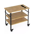 Carrello da cucina in bambù, carrello portaoggetti a 3 ripiani, carrello multiuso mobile con ruote universali silenziose, adatto per cucine domestiche