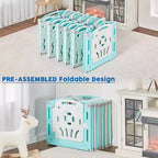 Box per Bambini, Recinto Pieghevole Portatile Migliorato per Neonati con Pannello Gioco e Cancello di Sicurezza