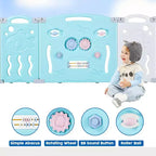 Box per Bambini, Recinto Pieghevole Portatile Migliorato per Neonati con Pannello Gioco e Cancello di Sicurezza