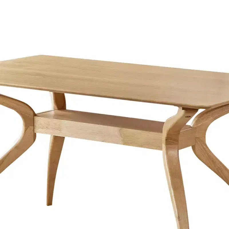 Set da pranzo Megann Mid-Century moderno in legno con 5 pezzi imbottiti in tessuto