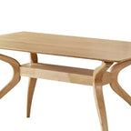 Set da pranzo Megann Mid-Century moderno in legno con 5 pezzi imbottiti in tessuto