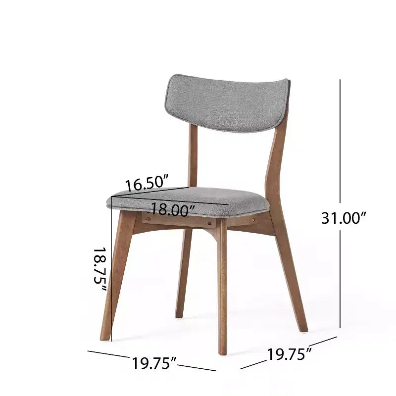 Set da pranzo Megann Mid-Century moderno in legno con 5 pezzi imbottiti in tessuto