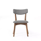Set da pranzo Megann Mid-Century moderno in legno con 5 pezzi imbottiti in tessuto