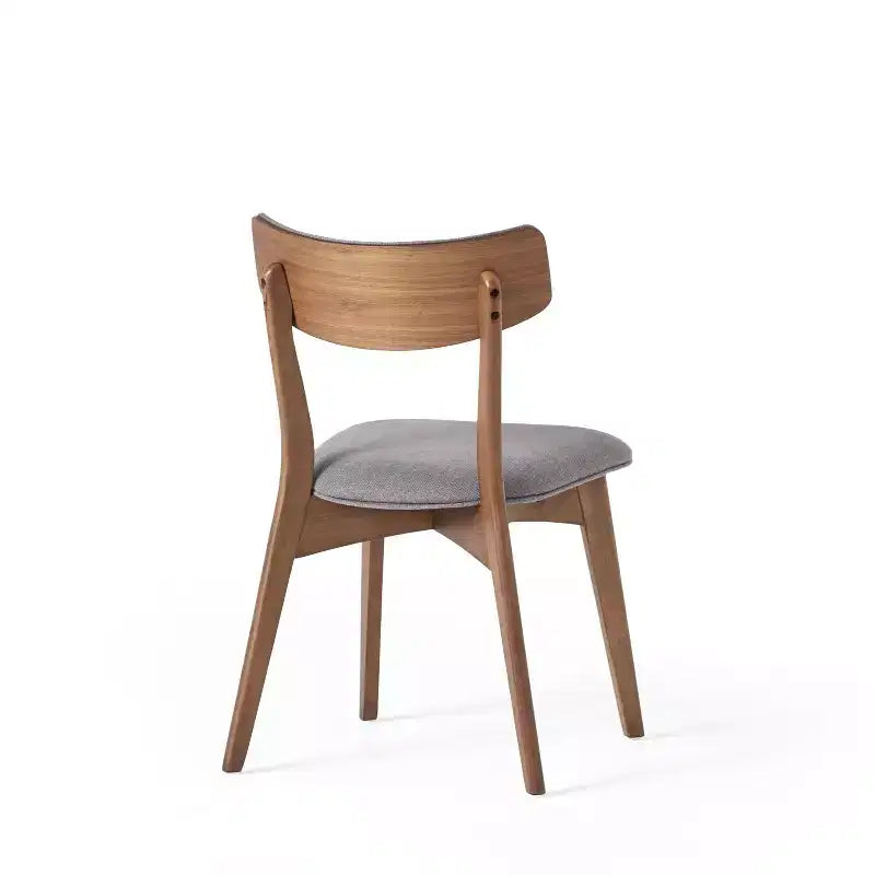 Set da pranzo Megann Mid-Century moderno in legno con 5 pezzi imbottiti in tessuto