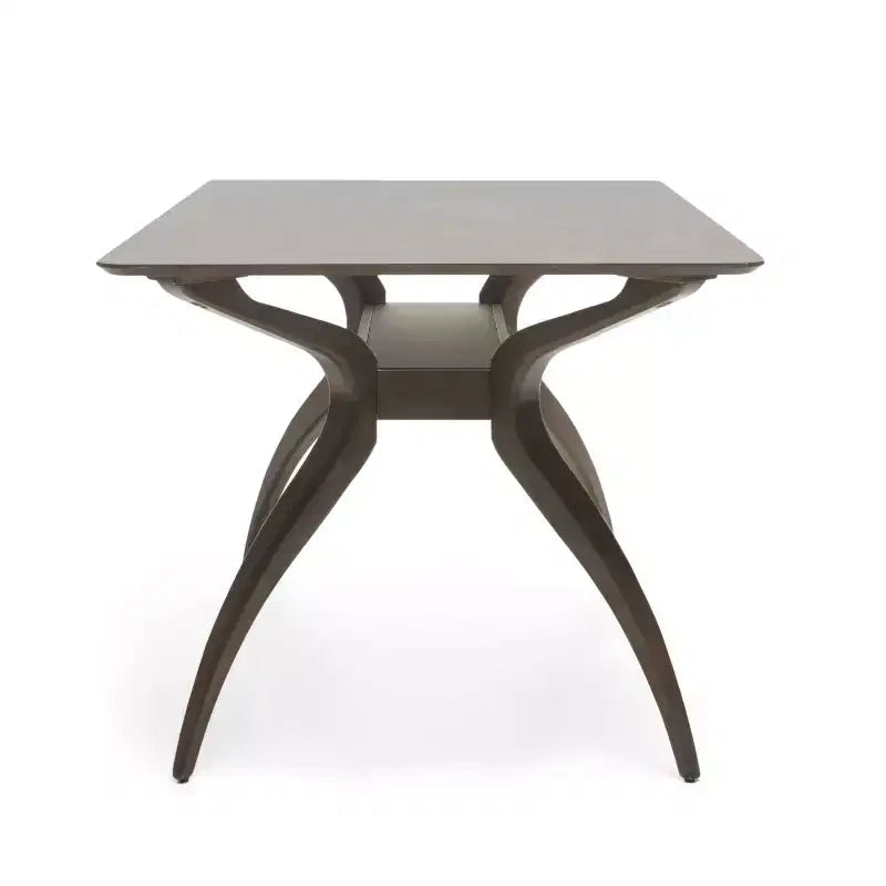 Set da pranzo Megann Mid-Century moderno in legno con 5 pezzi imbottiti in tessuto