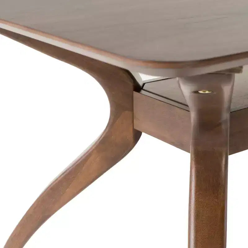 Set da pranzo Megann Mid-Century moderno in legno con 5 pezzi imbottiti in tessuto
