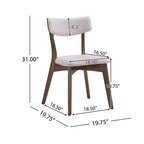 Set da pranzo Megann Mid-Century moderno in legno con 5 pezzi imbottiti in tessuto