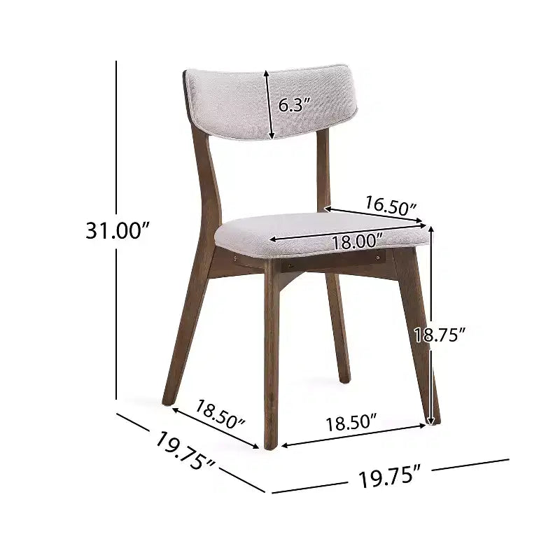 Set da pranzo Megann Mid-Century moderno in legno con 5 pezzi imbottiti in tessuto