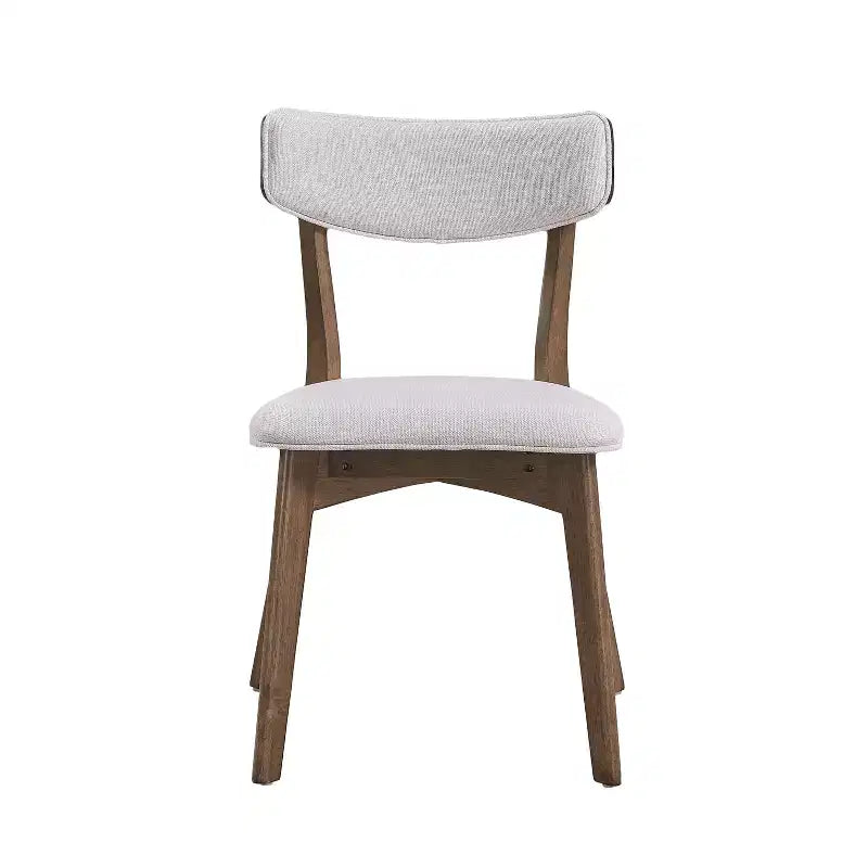 Set da pranzo Megann Mid-Century moderno in legno con 5 pezzi imbottiti in tessuto