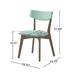 Set da pranzo Megann Mid-Century moderno in legno con 5 pezzi imbottiti in tessuto
