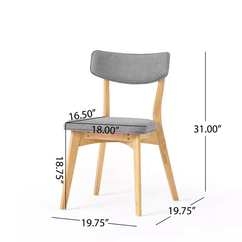 Set da pranzo Megann Mid-Century moderno in legno con 5 pezzi imbottiti in tessuto