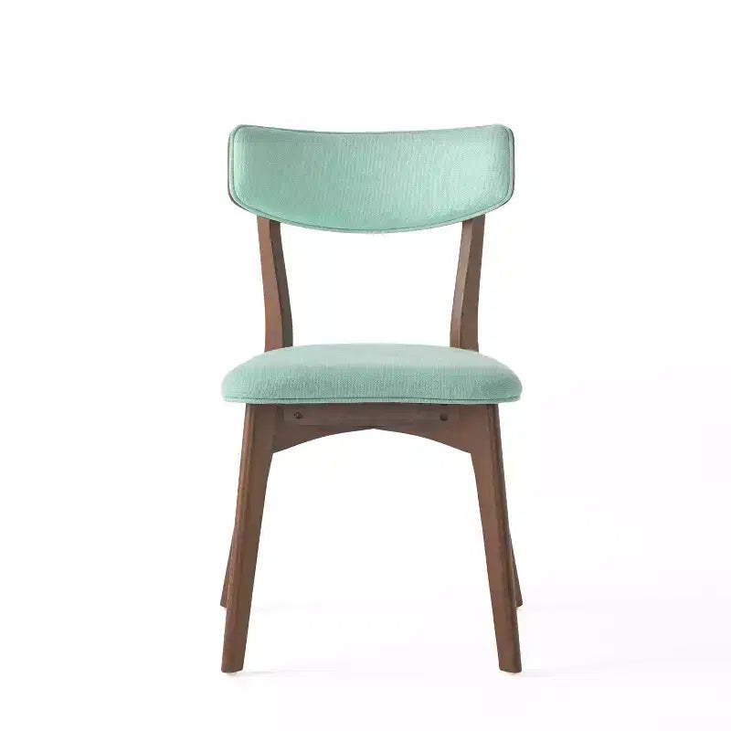 Set da pranzo Megann Mid-Century moderno in legno con 5 pezzi imbottiti in tessuto