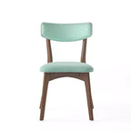 Set da pranzo Megann Mid-Century moderno in legno con 5 pezzi imbottiti in tessuto