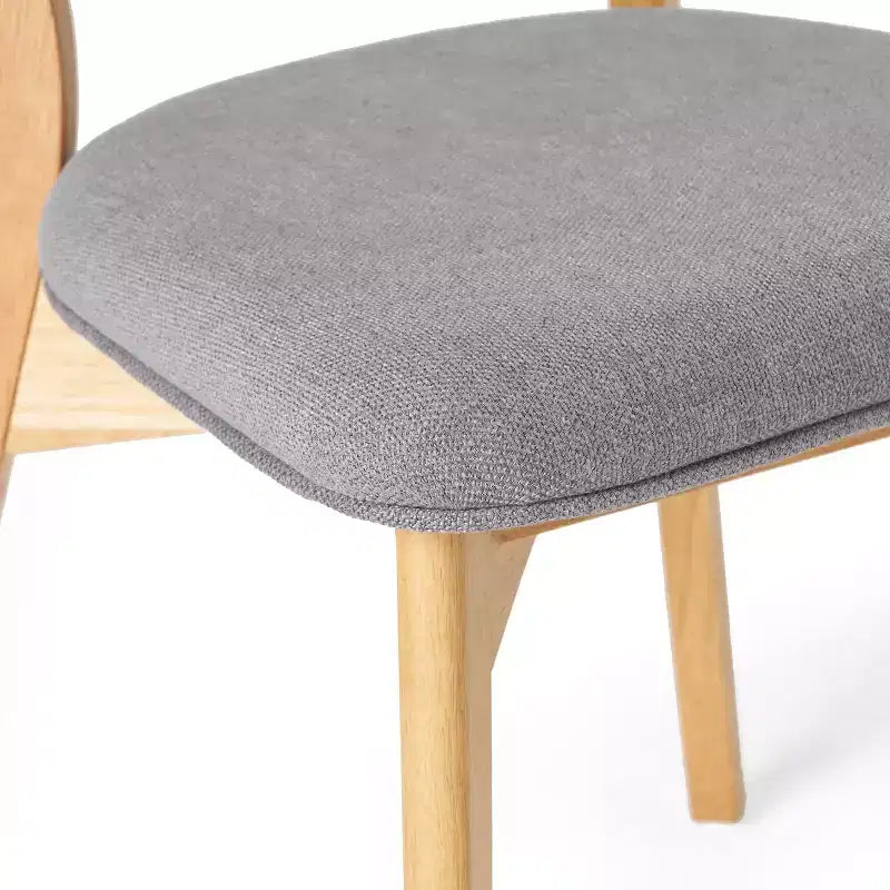 Set da pranzo Megann Mid-Century moderno in legno con 5 pezzi imbottiti in tessuto