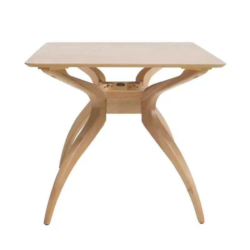 Set da pranzo Megann Mid-Century moderno in legno con 5 pezzi imbottiti in tessuto