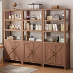Libreria a scaffale, Libreria a 5 ripiani in legno con ante, Libreria alta 180 cm con ripiani regolabili, Scaffali per libri e archivio