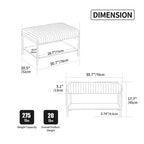 Pouf imbottito da 30,7W, panca da letto per il fondo del letto, panca sgabello poggiapiedi con ripiano portaoggetti aperto per corridoio, soggiorno, camera da letto