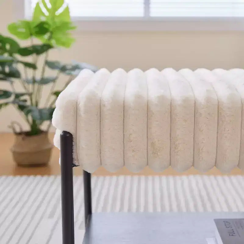Pouf imbottito da 30,7W, panca da letto per il fondo del letto, panca sgabello poggiapiedi con ripiano portaoggetti aperto per corridoio, soggiorno, camera da letto