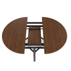 Tavolo da Pranzo Rotondo Estensibile per 4-6 Persone, Tavolo da Cucina Circolare con Scaffale, Piano Ispessito e Struttura in Metallo per Sala da Pranzo