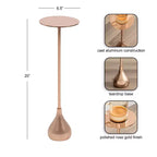 Tavolino da cocktail Hersi in metallo, oro rosa, 7x7x20