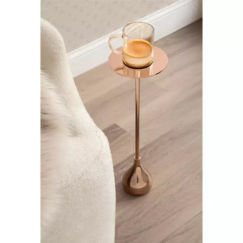 Tavolino da cocktail Hersi in metallo, oro rosa, 7x7x20
