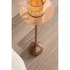 Tavolino da cocktail Hersi in metallo, oro rosa, 7x7x20