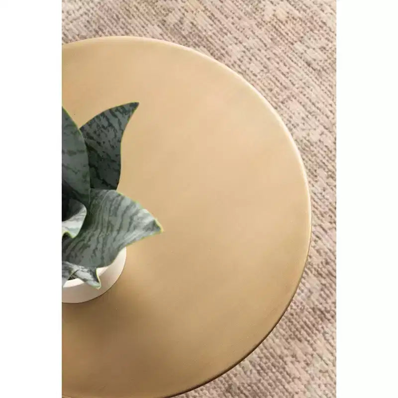 Tavolino rotondo in metallo Tira, oro, 35x35x61 cm