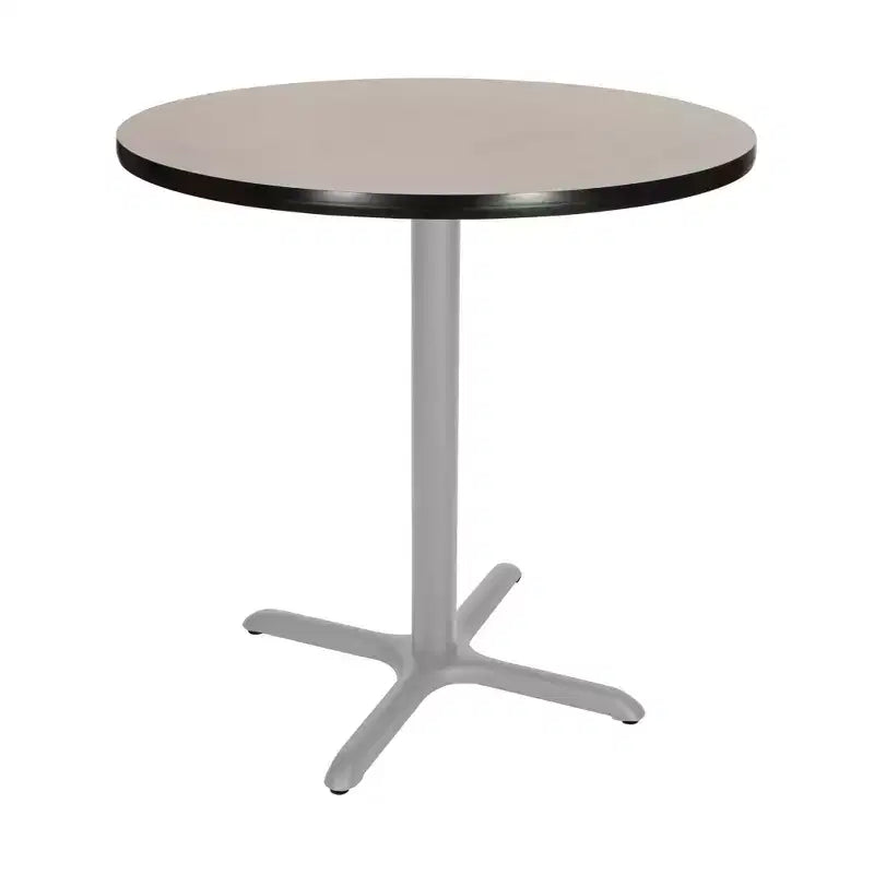 Tavolo da pranzo rotondo Bennet Collection da 36" con base a X Grigio/Nebulosa Grigia