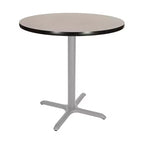 Tavolo da pranzo rotondo Bennet Collection da 36" con base a X Grigio/Nebulosa Grigia