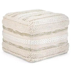 Pouf quadrato Silva naturale - Tessuto a telaio, resistente, leggero, nessun assemblaggio, stile bohémien