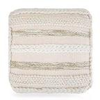 Pouf quadrato Silva naturale - Tessuto a telaio, resistente, leggero, nessun assemblaggio, stile bohémien