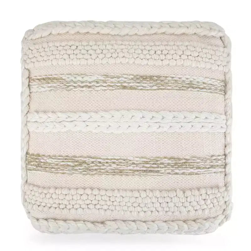 Pouf quadrato Silva naturale - Tessuto a telaio, resistente, leggero, nessun assemblaggio, stile bohémien