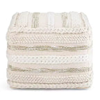 Pouf quadrato Silva naturale - Tessuto a telaio, resistente, leggero, nessun assemblaggio, stile bohémien