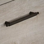 Tavolino Key West con vano portaoggetti - Maniglie in bronzo anticato, scomparti aperti
