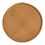 Tavolino da Caffè Phoenix Moderno Bohemien in Rattan Color Miele Chiaro