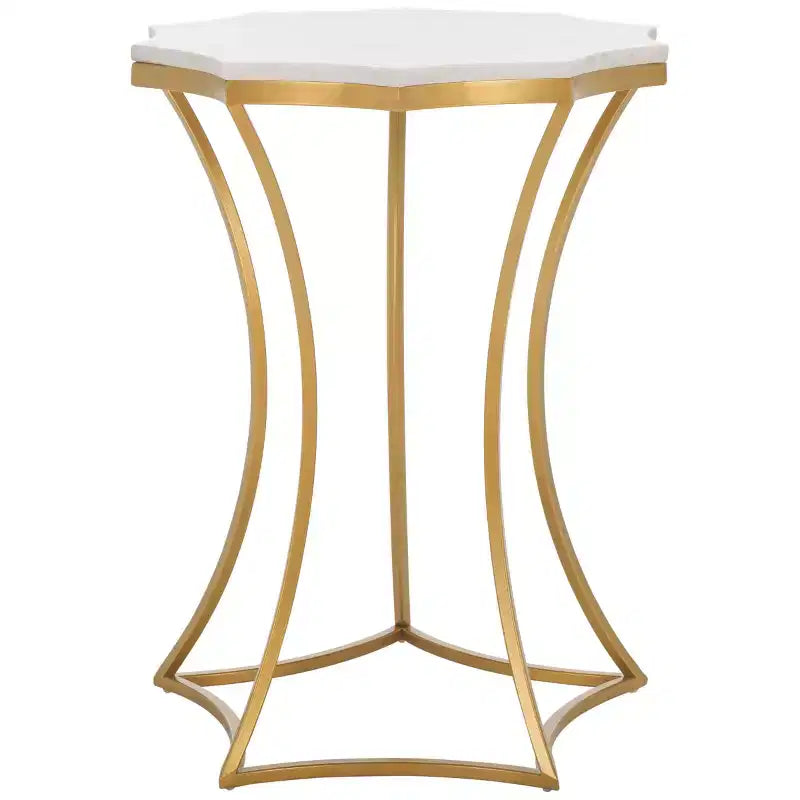 Tavolino d'appoggio Starbella - Bianco/Oro