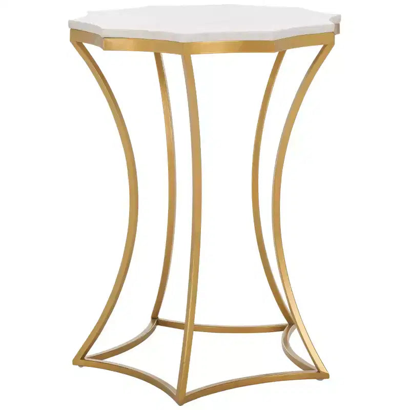 Tavolino d'appoggio Starbella - Bianco/Oro